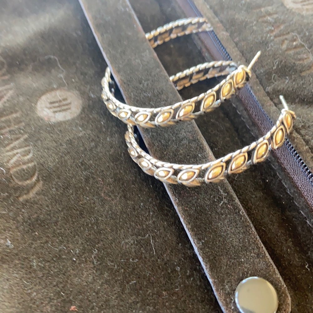 John Hardy Classic Chain silver/18K gold Large Hoop Earrings